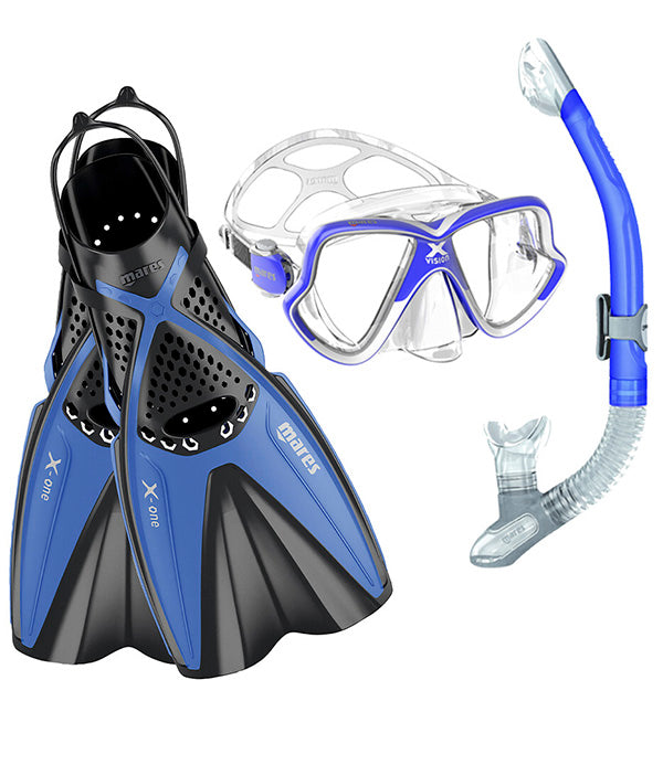 Mares-snorkkelipaketti (X-One + X-Vision Mid 2.0 + Ergo Dry)