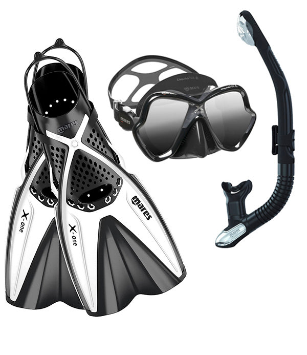Mares-snorkkelipaketti (X-One + X-Vision Ultra Mirrored + Ergo Dry)